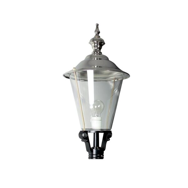K3b rund lampe med forkromet top