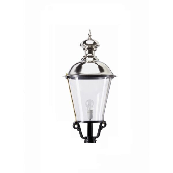 K4 rund lampe med forkromet top