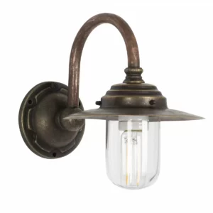 Skibslampe Lille i bronze og kobber