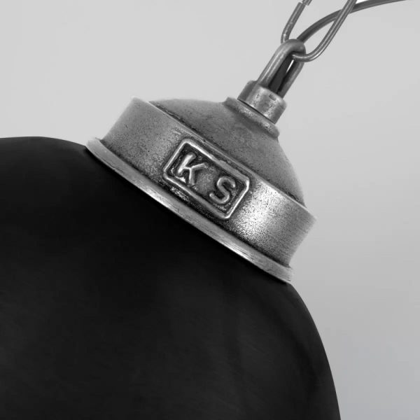 Hængelampe II i kæde i sort og rå aluminium - Image 2