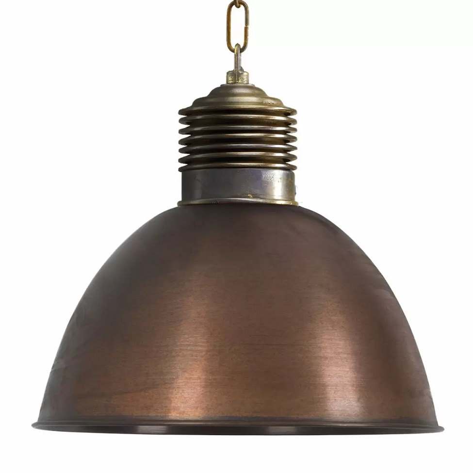 overse Vurdering udlejeren Vintage hængelampe i kæde i kobber og rå aluminium - Klassiske Lamper