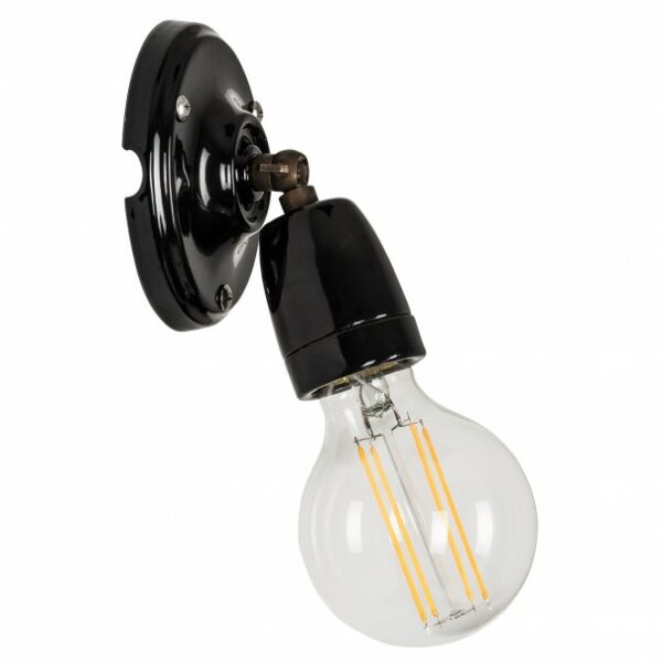Esther retro porcelænslampe sort