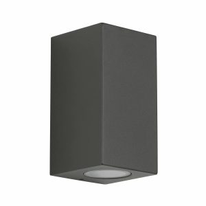 Levi firkantet uplight/downlight i rustfrit stål antracitgrå