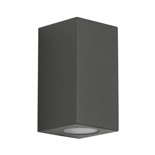 Levi firkantet uplight/downlight i rustfrit stål antracitgrå