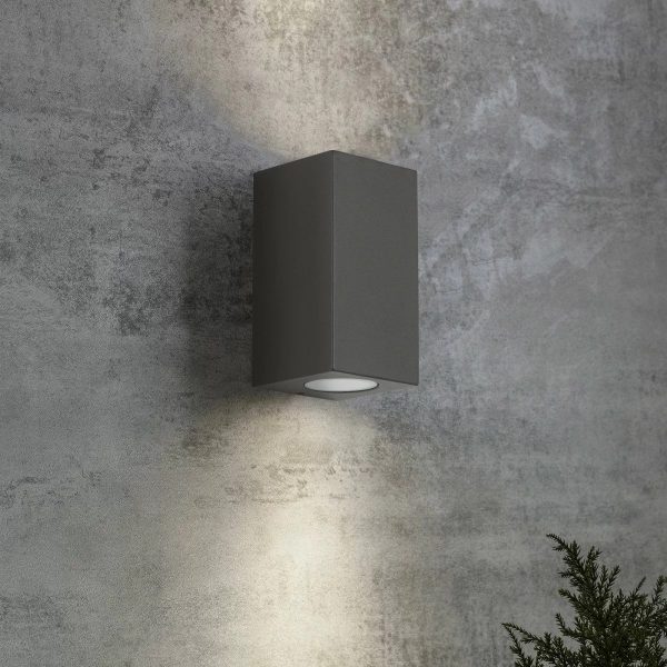 Levi firkantet uplight/downlight i rustfrit stål antracitgrå - Image 2