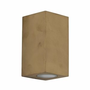 Levi firkantet uplight/downlight i messing