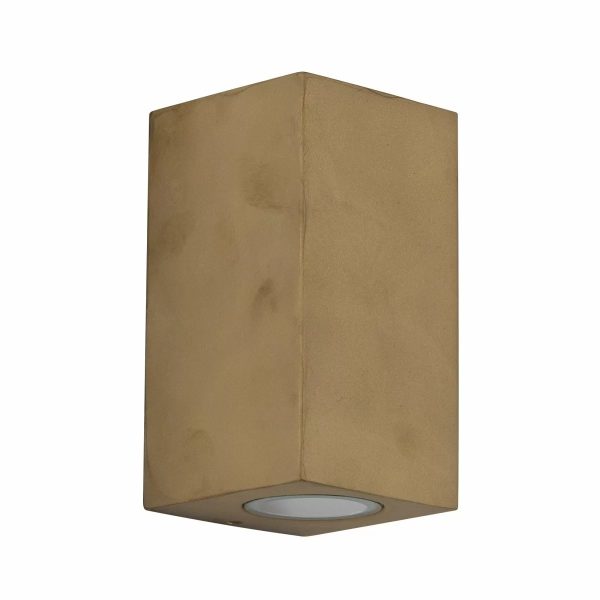 Levi firkantet uplight/downlight i messing