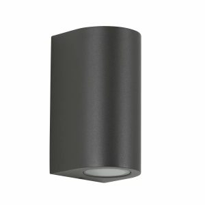 Noa rund uplight/downlight i rustfrit stål antracitgrå