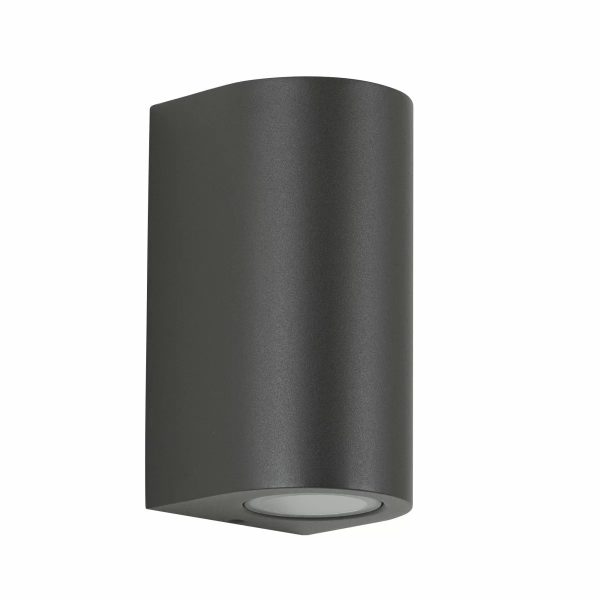 Noa rund uplight/downlight i rustfrit stål antracitgrå