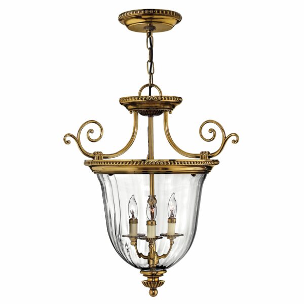 Cambridge S messing chandelier med 3 lyskilder