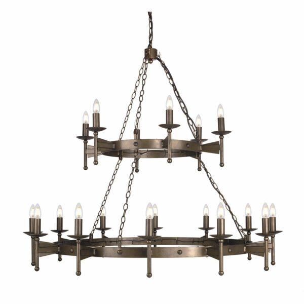 Ravnsborg middelalder dobbelt chandelier med 18 lyskilder