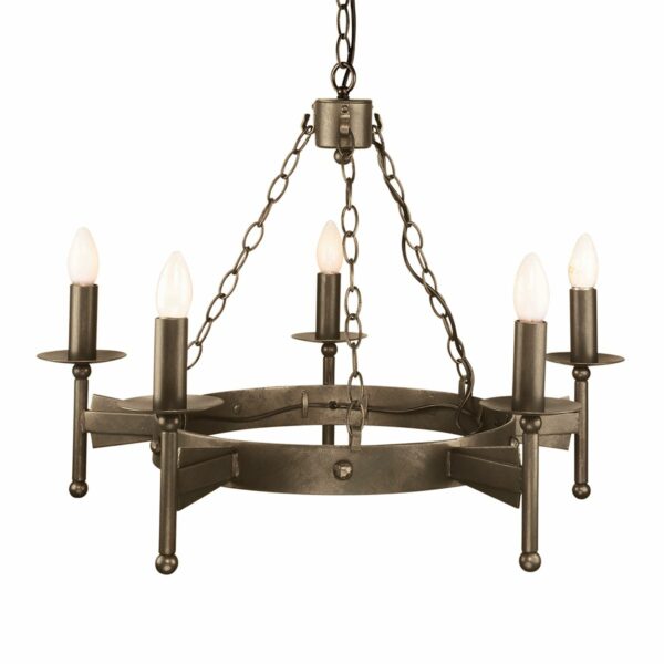 Ravnsborg middelalder chandelier med 5 lyskilder
