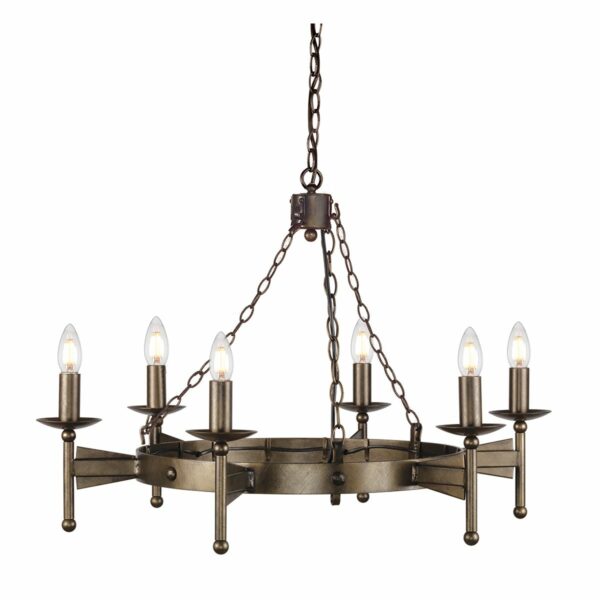 Ravnsborg middelalder chandelier med 6 lyskilder
