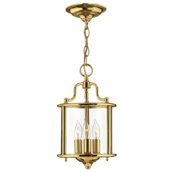 Gentry messing chandelier med 3 lyskilder