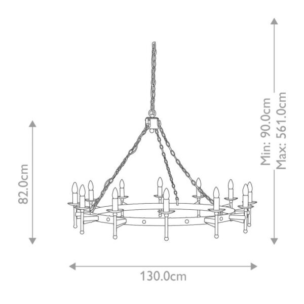Ravnsborg middelalder chandelier med 12 lyskilder - Image 10