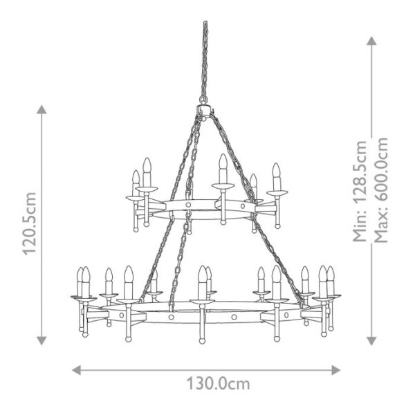 Ravnsborg middelalder dobbelt chandelier med 18 lyskilder - Image 10