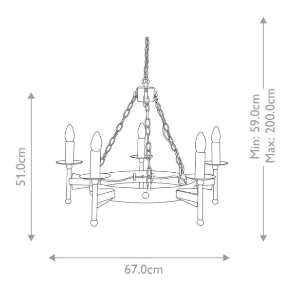 Ravnsborg middelalder chandelier med 5 lyskilder - Image 10