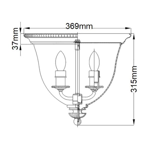 Cambridge messing loftlampe med 3 lyskilder - Image 13
