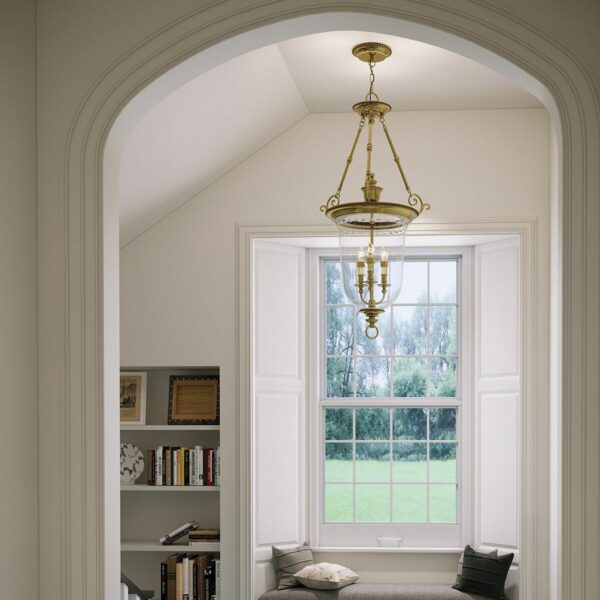 Cambridge L messing chandelier med 3 lyskilder - Image 4
