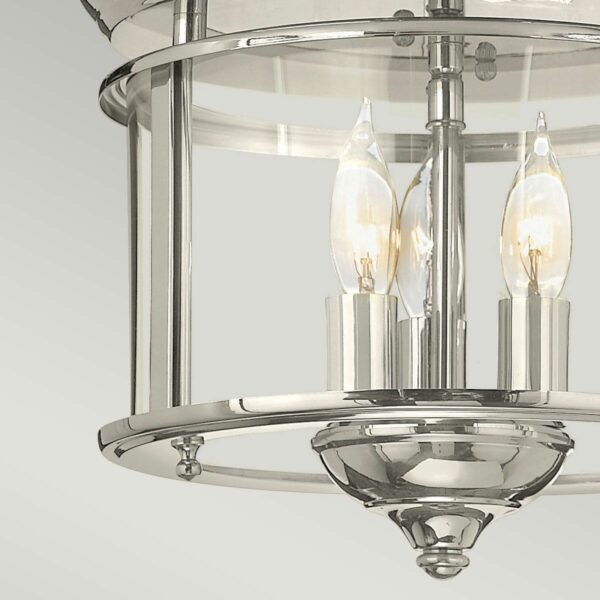 Gentry poleret nikkel loftlampe med 3 lyskilder - Image 2