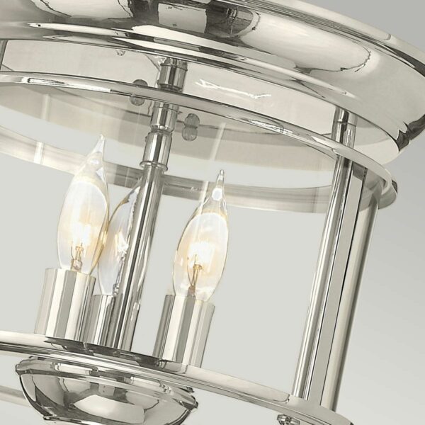 Gentry poleret nikkel loftlampe med 3 lyskilder - Image 3