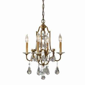 Valentina krystal chandelier i bronze-finish med 4 lyskilder