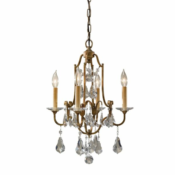 Valentina krystal chandelier i bronze-finish med 4 lyskilder