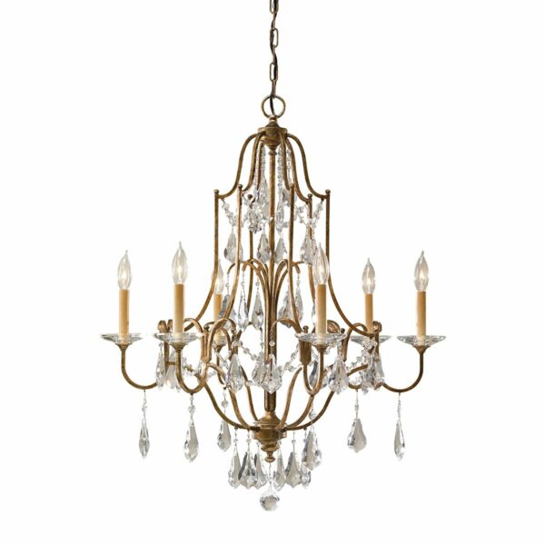 Valentina krystal chandelier i bronze-finish med 6 lyskilder