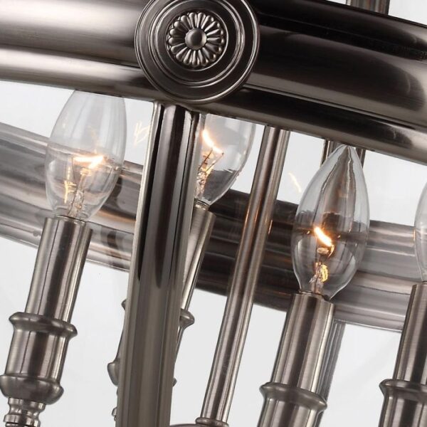 Viktorian kuglelampe i antik nikkel-finish med 4 lyskilder - Image 4