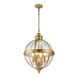 Viktorian kuglelampe i messing-finish med 4 lyskilder