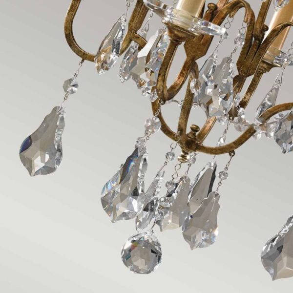 Valentina krystal loftlampe i bronze-finish med 4 lyskilder - Image 10