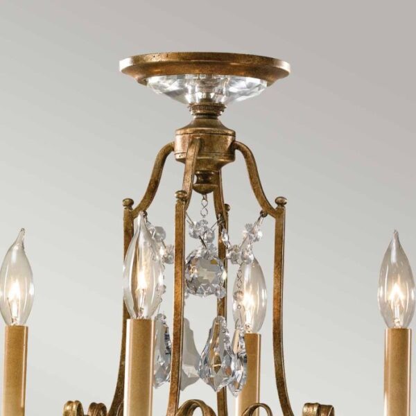 Valentina krystal loftlampe i bronze-finish med 4 lyskilder - Image 13