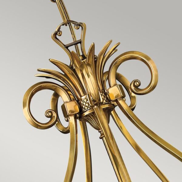 Plantation chandelier i poleret messing med 5 lyskilder - Image 4