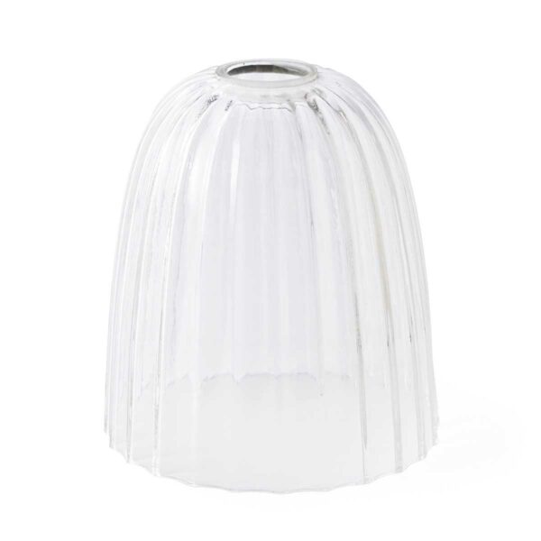 Douille lampe i kæde i antik messing med glas - Image 3