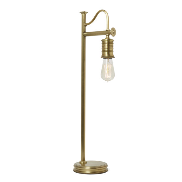 Douille bordlampe i antik messing