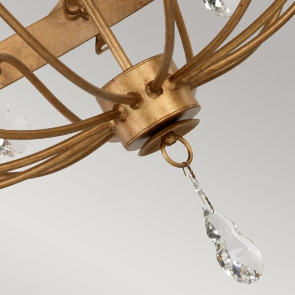 Windsor chandelier i patineret guld med 12 lyskilder - Image 3