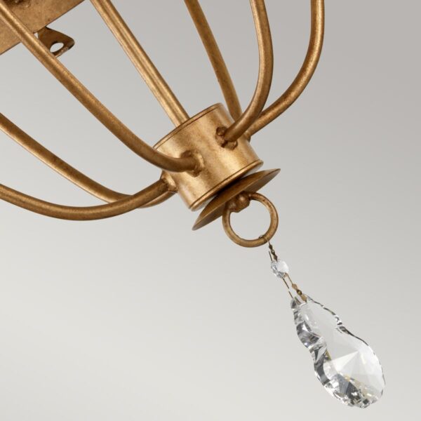 Windsor chandelier i patineret guld med 6 lyskilder - Image 2