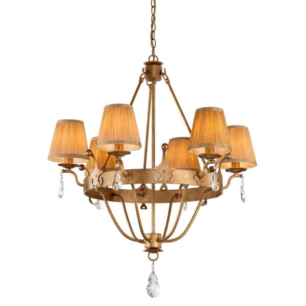 Windsor chandelier i patineret guld med 6 lyskilder - Image 5