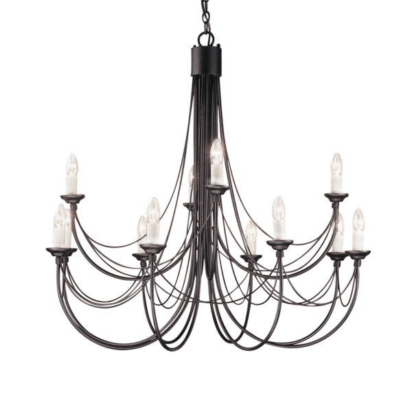 Carisbrooke Castle chandelier med 12 lyskilder