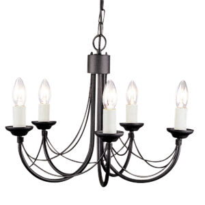 Carisbrooke Castle chandelier med 5 lyskilder