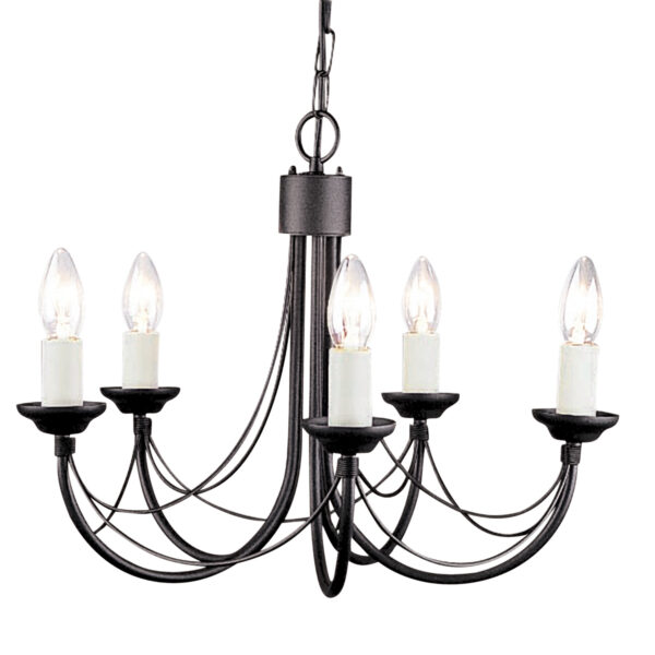Carisbrooke Castle chandelier med 5 lyskilder