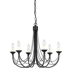 Carisbrooke Castle chandelier med 6 lyskilder