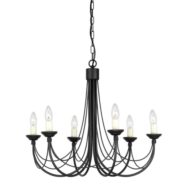 Carisbrooke Castle chandelier med 6 lyskilder