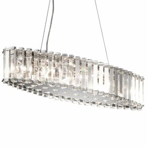 Krystal himmel aflang chandelier krystallampe med 8 lyskilder