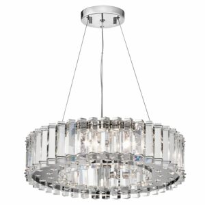 Krystal himmel rund chandelier krystallampe med 8 lyskilder