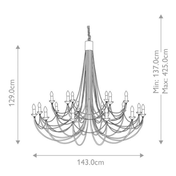 Carisbrooke Castle chandelier med 18 lyskilder - Image 12