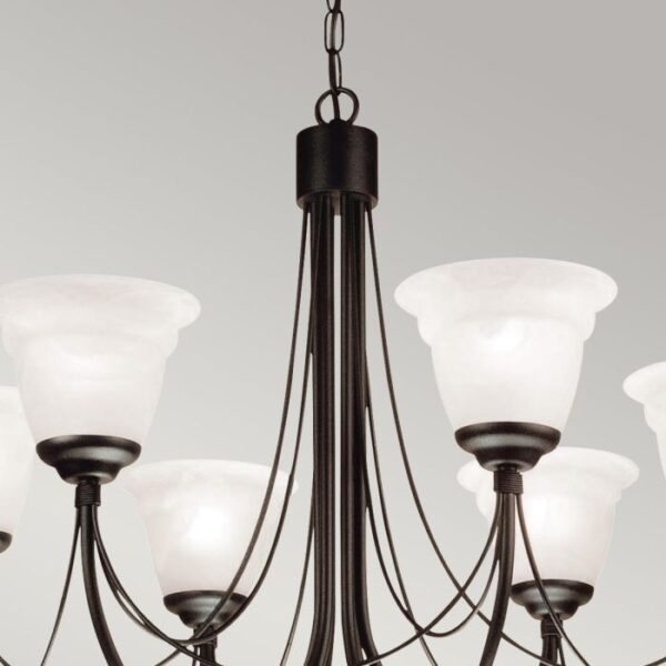 Carisbrooke Castle chandelier med 6 lyskilder og glas - Image 7