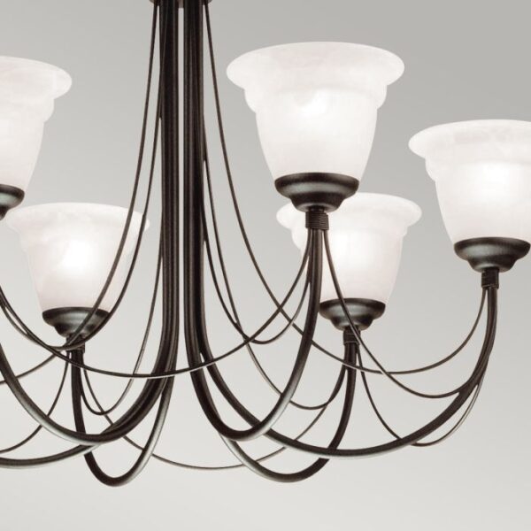 Carisbrooke Castle chandelier med 6 lyskilder og glas - Image 6