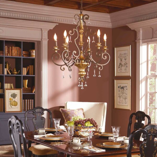 Marquette krystal chandelier i antik finish med 6 lyskilder - Image 3