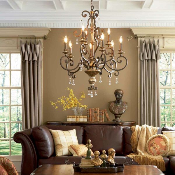 Marquette krystal chandelier i antik finish med 9 lyskilder - Image 2